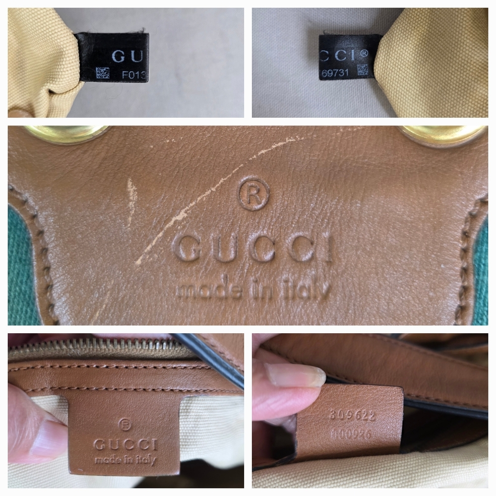 Gucci Beige and Brown Shoulder Bag with Green and Red Stripes - Picture 16 of 16